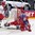 COLOGNE, GERMANY - MAY 11: Russia's Ivan Provorov #29 gets tangled up with Denmark's Frederik Storm #9 while Andrei Vasilevski #88 and Viktor Antipin #9 look on during preliminary round action at the 2017 IIHF Ice Hockey World Championship. (Photo by Andre Ringuette/HHOF-IIHF Images)

